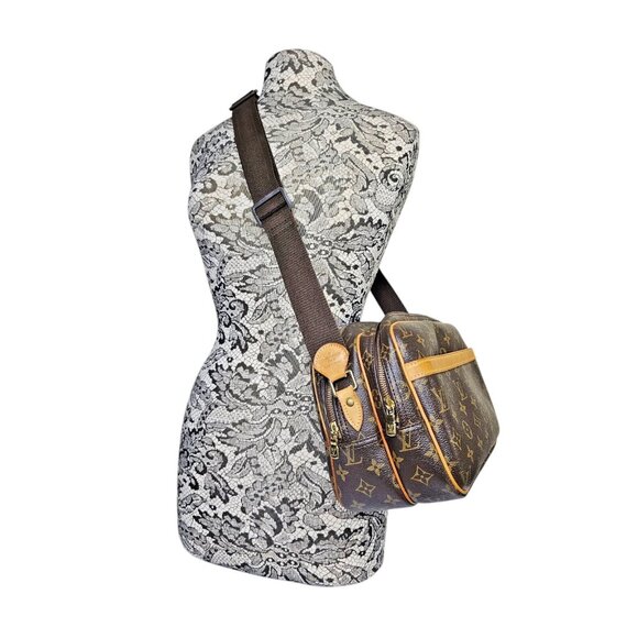 LOUIS VUITTON Monogram Reporter PM Shoulder Bag Leather Messenger LV Crossbody - Picture 1 of 16